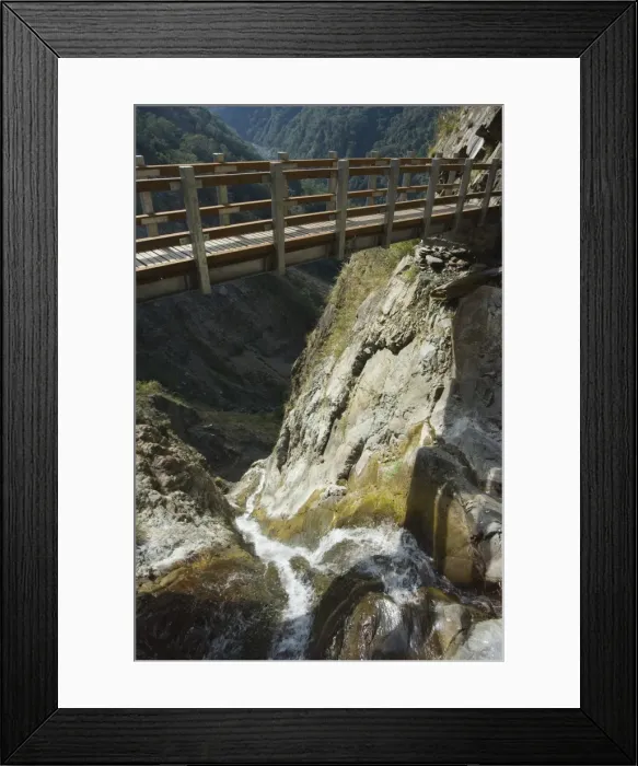 Framed Print : Bridge over waterfall Framed Print : Bridge over waterfall