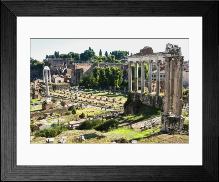 Framed Print : Roman Forum with the Temple of Saturn, Rome, UNESCO World Heritage Site, Lazio, Italy