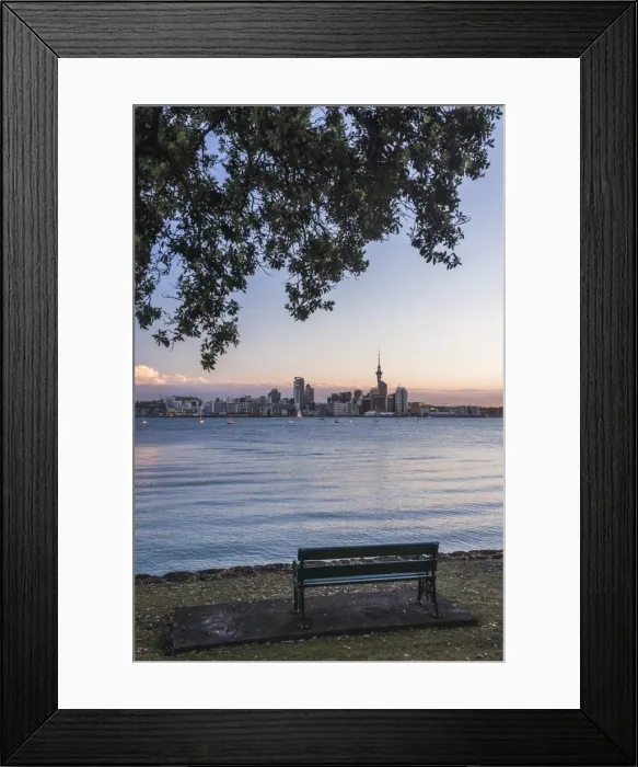 Framed Print : Auckland skyline at night seen from Bayswater, Auckland, North Island, New Zealand Framed Print : Auckland skyline at night seen from Bayswater, Auckland, North Island, New Zealand