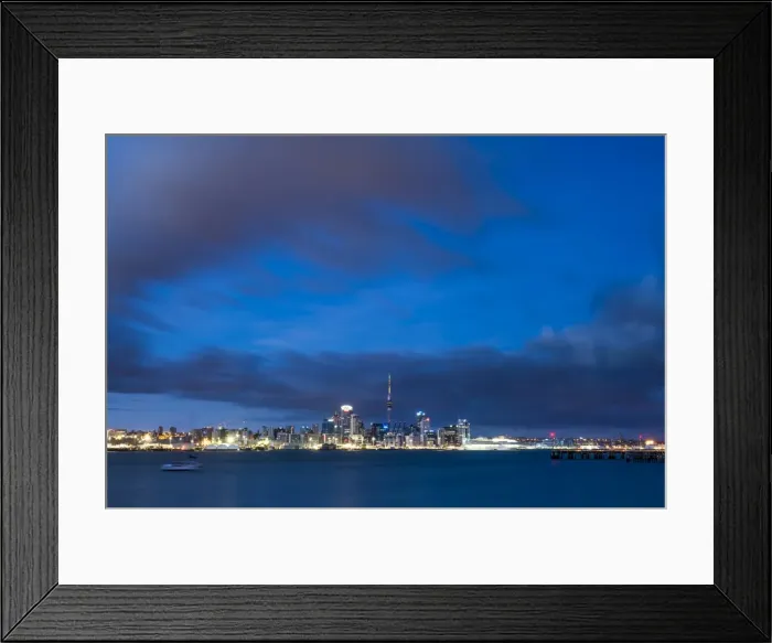 Framed Print : Auckland skyline at night seen from Devenport, Auckland, North Island, New Zealand Framed Print : Auckland skyline at night seen from Devenport, Auckland, North Island, New Zealand