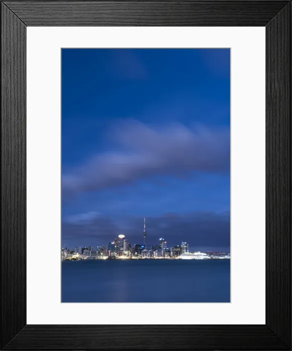 Framed Print : Auckland skyline at night seen from Devenport, Auckland, North Island, New Zealand Framed Print : Auckland skyline at night seen from Devenport, Auckland, North Island, New Zealand