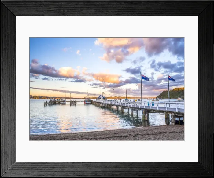Framed Print : Russell Pier at sunset, Bay of Islands, Northland Region, North Island, New Zealand Framed Print : Russell Pier at sunset, Bay of Islands, Northland Region, North Island, New Zealand