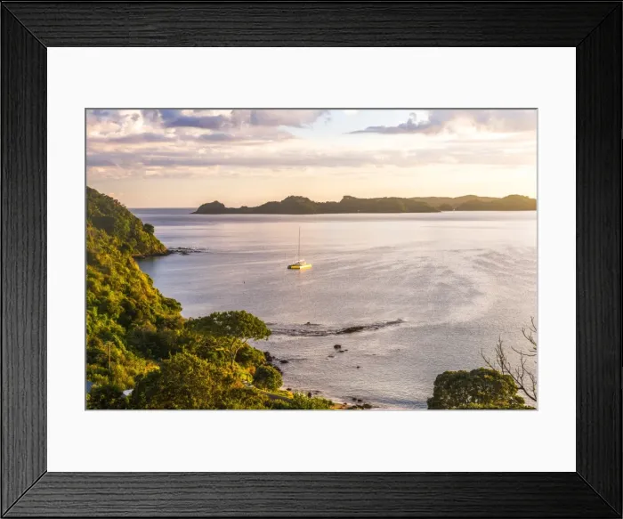Framed Print : Bay of Islands at sunrise, seen from Russell, Northland Region, North Island, New Zealand Framed Print : Bay of Islands at sunrise, seen from Russell, Northland Region, North Island, New Zealand