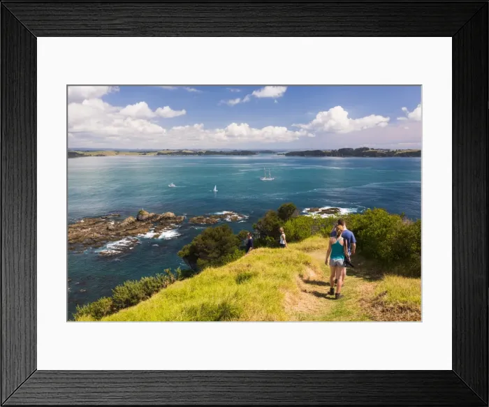 Framed Print : Family walking on Tapeka Point, Russell, Northland Region, North Island, New Zealand Framed Print : Family walking on Tapeka Point, Russell, Northland Region, North Island, New Zealand