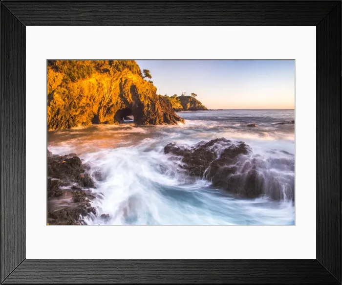 Framed Print : Rocky Bay at sunrise, Tapeka Point, Russell, Bay of Islands, Northland Region, North Island Framed Print : Rocky Bay at sunrise, Tapeka Point, Russell, Bay of Islands, Northland Region, North Island