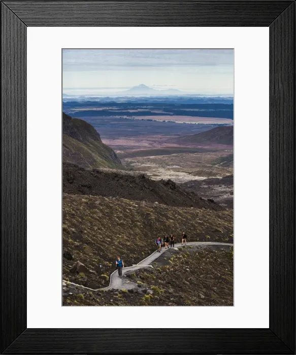 Framed Print : Hikers on the Tongariro Alpine Crossing Trek, Tongariro National Park, UNESCO World Heritage Site Framed Print : Hikers on the Tongariro Alpine Crossing Trek, Tongariro National Park, UNESCO World Heritage Site