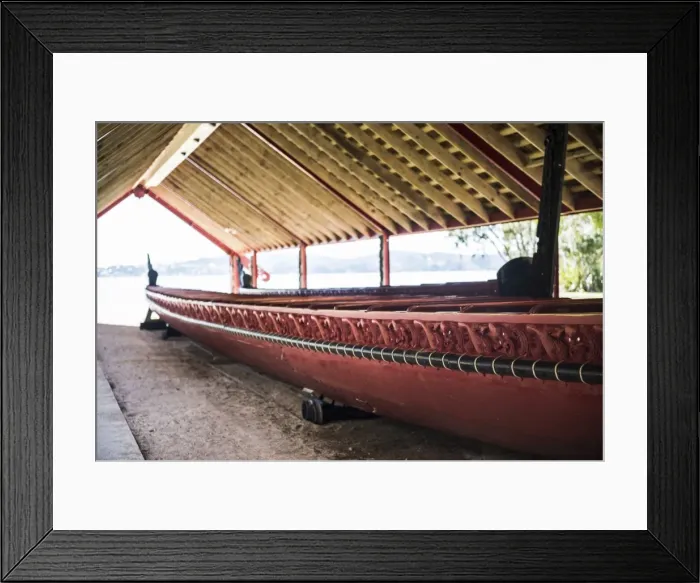 Framed Print : Maori boat, Waitangi Treaty Grounds, Bay of Islands, Northland Region, North Island Framed Print : Maori boat, Waitangi Treaty Grounds, Bay of Islands, Northland Region, North Island