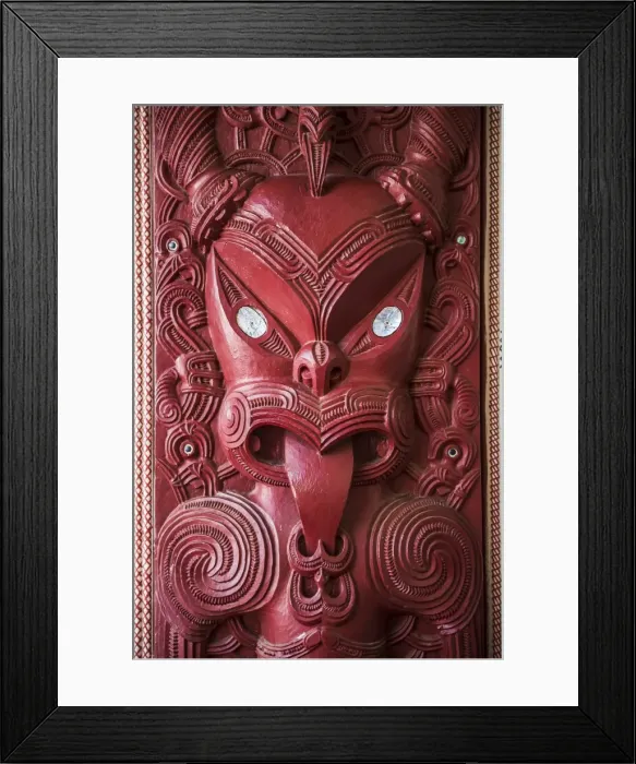 Framed Print : Wooden carving at a Maori Meeting House, Waitangi Treaty Grounds, Bay of Islands Framed Print : Wooden carving at a Maori Meeting House, Waitangi Treaty Grounds, Bay of Islands