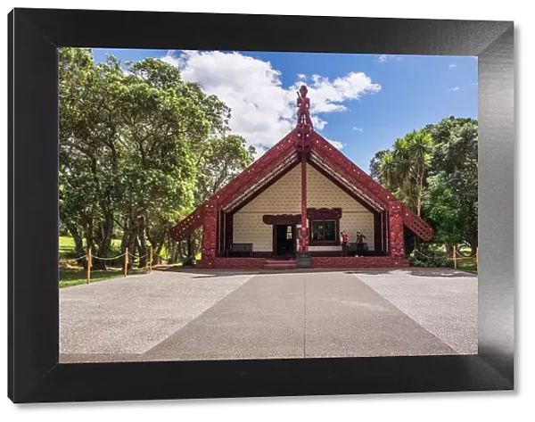 Maori Meeting House, Waitangi Treaty Grounds, Bay of Islands, Northland Region, North Island