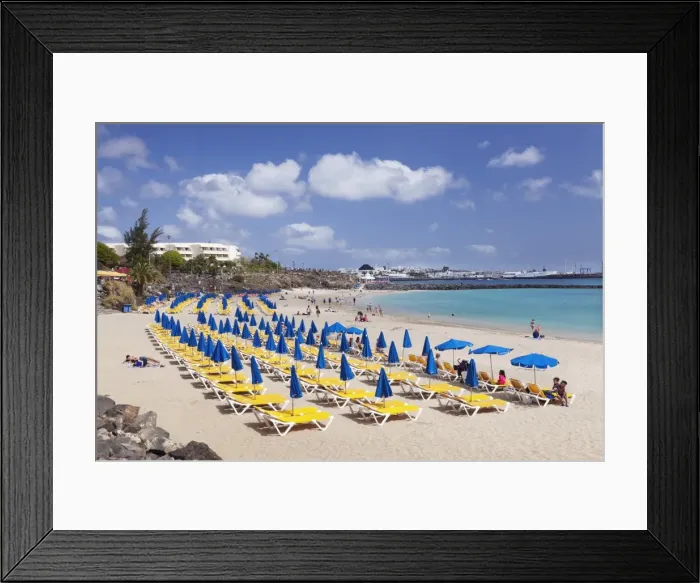 Framed Print : Playa Dorada beach, Playa Blanca, Lanzarote, Canary Islands, Spain, Atlantic, Europe Framed Print : Playa Dorada beach, Playa Blanca, Lanzarote, Canary Islands, Spain, Atlantic, Europe