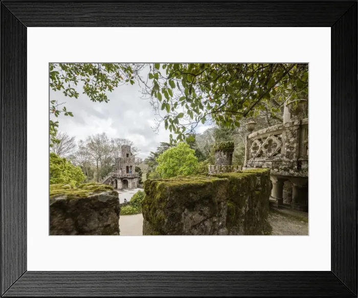 Framed Print : Mystical constructions of Romanesque Gothic and Renaissance style inside the park Framed Print : Mystical constructions of Romanesque Gothic and Renaissance style inside the park