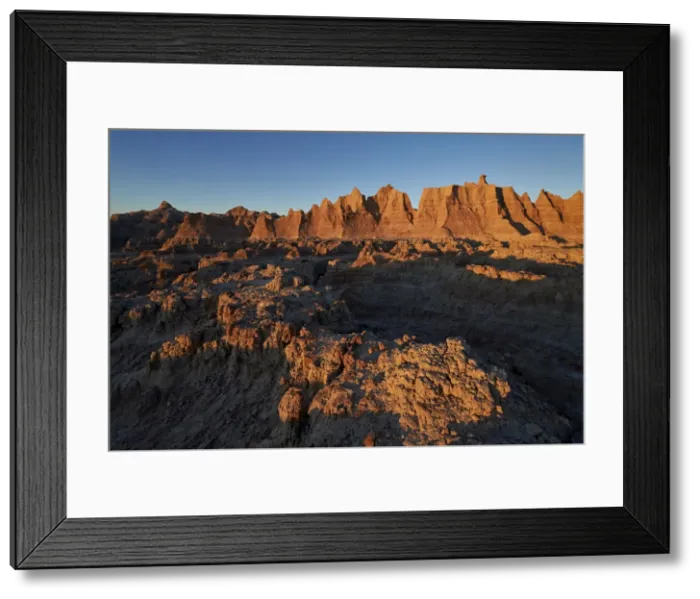Framed Print : Badlands at first light, Badlands National Park, South Dakota, United States of America Framed Print : Badlands at first light, Badlands National Park, South Dakota, United States of America