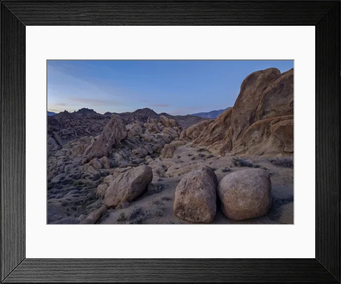 Framed Print : Boulders and granite hills, Alabama Hills, Inyo National Forest, California, United