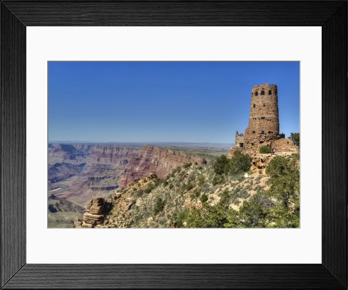 Framed Print : Watch Tower, Colorado River below, Desert View Point, South Rim, Grand Canyon National Park Framed Print : Watch Tower, Colorado River below, Desert View Point, South Rim, Grand Canyon National Park