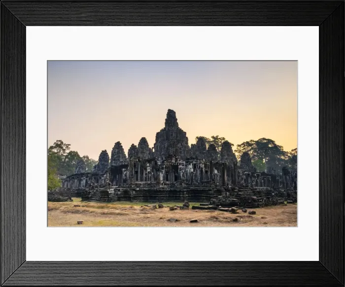 Framed Print : Prasat Bayon temple ruins at sunrise, Angkor Thom, UNESCO World Heritage Site, Siem Reap Province Framed Print : Prasat Bayon temple ruins at sunrise, Angkor Thom, UNESCO World Heritage Site, Siem Reap Province