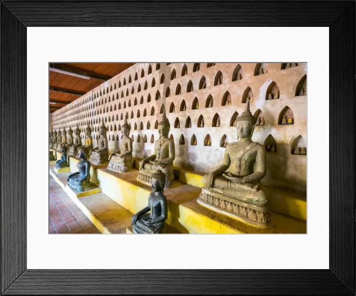 Framed Print : Buddha statues inside Wat Si Saket (Wat Sisaket) temple, Vientiane, Laos, Indochina Framed Print : Buddha statues inside Wat Si Saket (Wat Sisaket) temple, Vientiane, Laos, Indochina