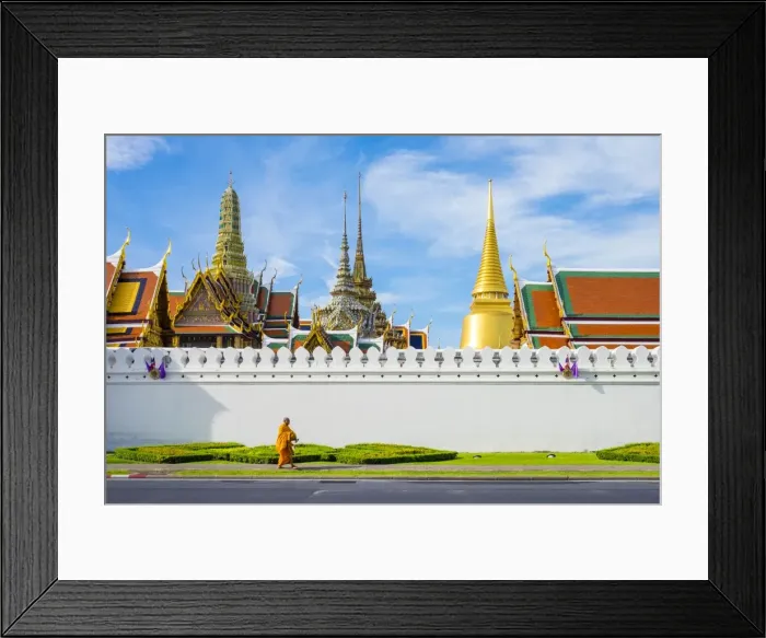 Framed Print : A monk passes in front of Wat Phra Kaew and the Grand Palace, Bangkok, Thailand, Southeast Asia Framed Print : A monk passes in front of Wat Phra Kaew and the Grand Palace, Bangkok, Thailand, Southeast Asia