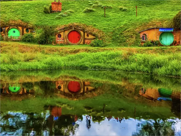 Hobbit Houses, Hobbiton, North Island, New Zealand, Pacific