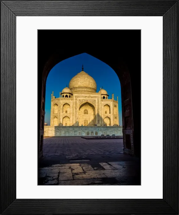 Framed Print : View of the Taj Mahal through a doorway, UNESCO World Heritage Site, Agra, Uttar Pradesh Framed Print : View of the Taj Mahal through a doorway, UNESCO World Heritage Site, Agra, Uttar Pradesh