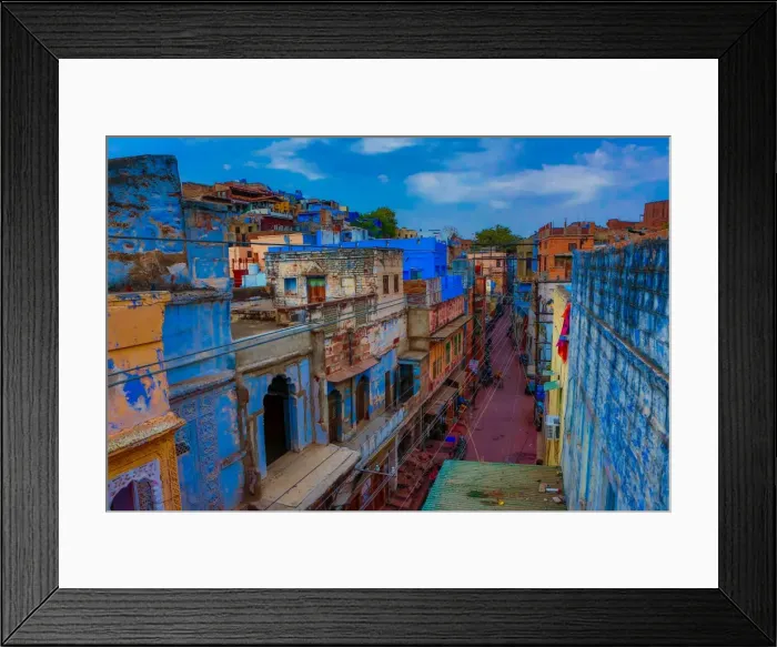 Framed Print : The blue rooftops in Jodhpur, the Blue City, Rajasthan, India, Asia Framed Print : The blue rooftops in Jodhpur, the Blue City, Rajasthan, India, Asia