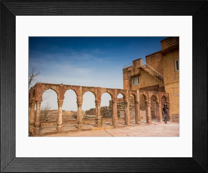Framed Print : Stone archway in Mehrangarh Fort in Jodhpur, the Blue City, Rajasthan, India, Asia Framed Print : Stone archway in Mehrangarh Fort in Jodhpur, the Blue City, Rajasthan, India, Asia