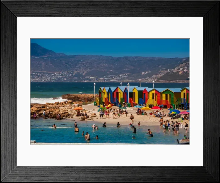 Framed Print : Colorful beach huts, Muizenberg Beach, Cape Town, South Africa, Africa Framed Print : Colorful beach huts, Muizenberg Beach, Cape Town, South Africa, Africa