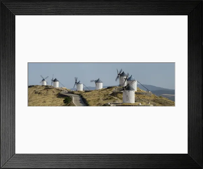 Framed Print : Don Quixote windmill panorama, Consuegra, Castile-La Mancha, Spain, Europe Framed Print : Don Quixote windmill panorama, Consuegra, Castile-La Mancha, Spain, Europe