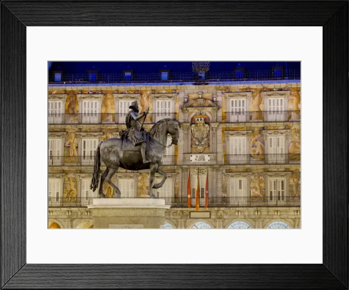 Framed Print : Plaza Mayor statue of Philip III, Madrid, Spain, Europe Framed Print : Plaza Mayor statue of Philip III, Madrid, Spain, Europe