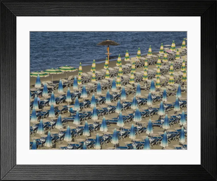 Framed Print : Umbrellas on the beach, Gatteo a Mare, Region of Emilia Romana, Adriatic Sea, Italy Framed Print : Umbrellas on the beach, Gatteo a Mare, Region of Emilia Romana, Adriatic Sea, Italy