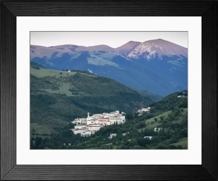 Framed Print : View at sunset, Village of Preci, Valnerina, Umbria, Italy, Europe Framed Print : View at sunset, Village of Preci, Valnerina, Umbria, Italy, Europe