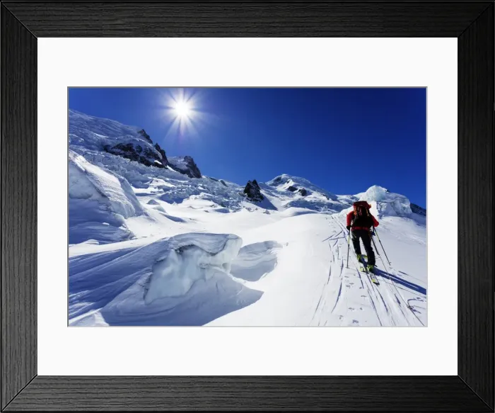 Framed Print : Ski tourer on Mont Blanc, Chamonix, Rhone Alpes, Haute Savoie, French Alps, France Framed Print : Ski tourer on Mont Blanc, Chamonix, Rhone Alpes, Haute Savoie, French Alps, France