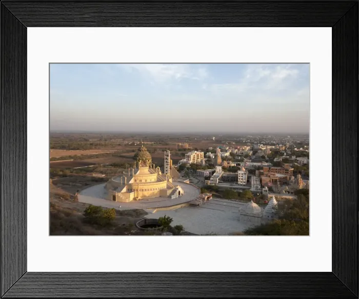 Framed Print : Jain temple, newly constructed, at the foot of Shatrunjaya Hill, in the early morning sunshine Framed Print : Jain temple, newly constructed, at the foot of Shatrunjaya Hill, in the early morning sunshine