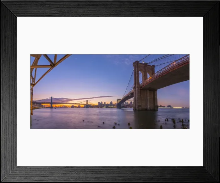 Framed Print : Brooklyn Bridge and Manhattan Bridge beyond, over East River, New York, United States of America Framed Print : Brooklyn Bridge and Manhattan Bridge beyond, over East River, New York, United States of America