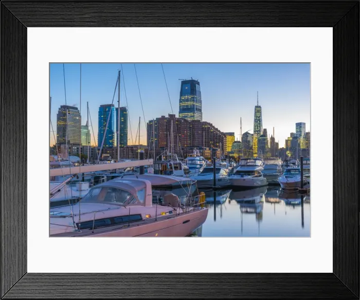 Framed Print : Paulus Hook, Morris Canal Basin, Liberty Landing Marina, with New York skyline of Manhattan Framed Print : Paulus Hook, Morris Canal Basin, Liberty Landing Marina, with New York skyline of Manhattan