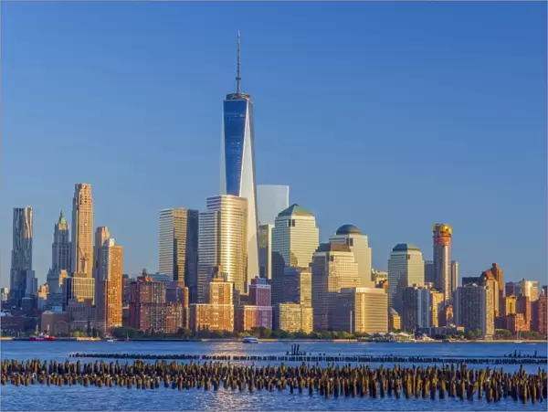 New York skyline, Manhattan, Lower Manhattan and World Trade Center, Freedom Tower