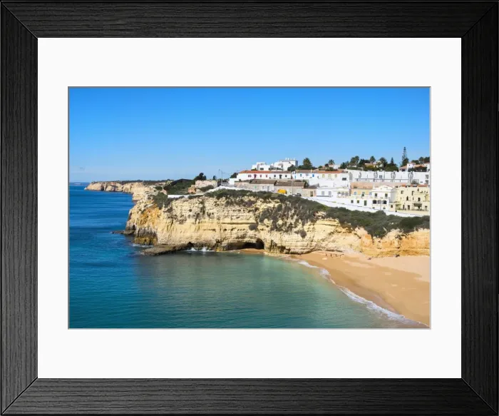 Framed Print : Carvoeiro and Beach, Algarve, Portugal, Europe Framed Print : Carvoeiro and Beach, Algarve, Portugal, Europe