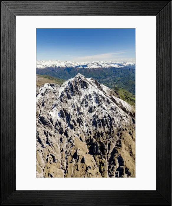 Framed Print : Aerial view of the snowy ridges of the Grignetta mountain in spring, Lecco Province Framed Print : Aerial view of the snowy ridges of the Grignetta mountain in spring, Lecco Province