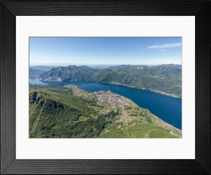 Framed Print : Aerial view of the villages Mandello del Lario and Abbadia Lariana overlooking Lake Como