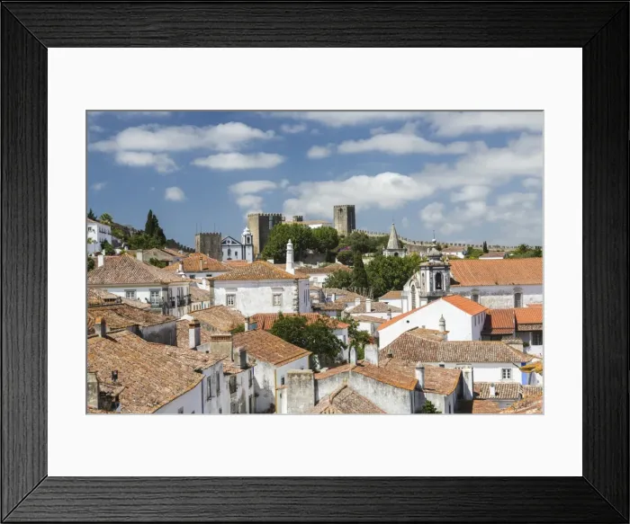 Framed Print : View of the ancient castle of Obidos originated in an early Roman settlement, Obidos Framed Print : View of the ancient castle of Obidos originated in an early Roman settlement, Obidos