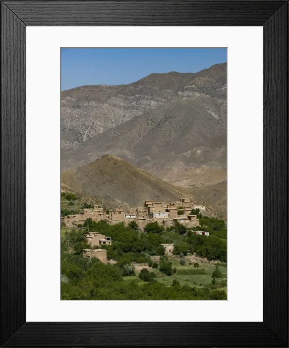 Framed Print : A village and terraced fields of wheat and potatoes in the Panjshir Valley, Afghanistan Framed Print : A village and terraced fields of wheat and potatoes in the Panjshir Valley, Afghanistan