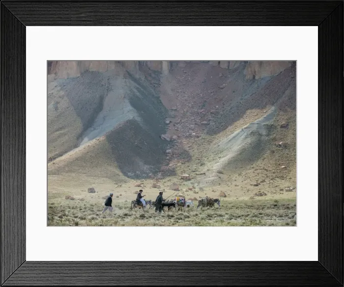 Framed Print : Donkeys and farmers make their way home near Band-e Amir, Afghanistan, Asia Framed Print : Donkeys and farmers make their way home near Band-e Amir, Afghanistan, Asia