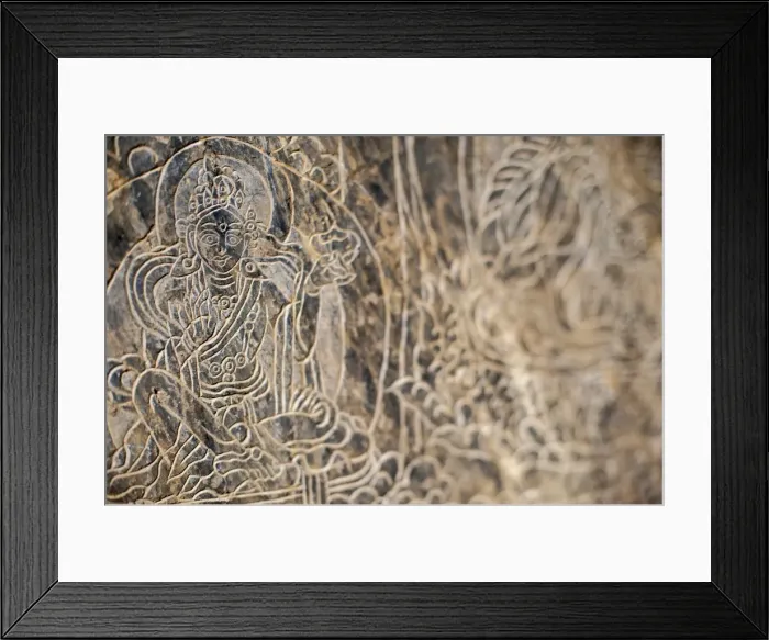 Framed Print : The Mani stone carvings in the Manaslu region are some of the most detailed and beautiful Framed Print : The Mani stone carvings in the Manaslu region are some of the most detailed and beautiful