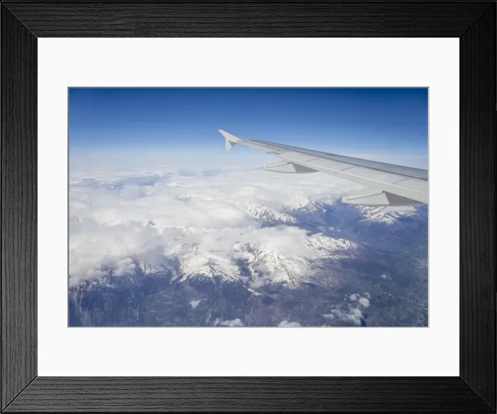 Framed Print : The Alps from a commercial flight, France, Europe Framed Print : The Alps from a commercial flight, France, Europe