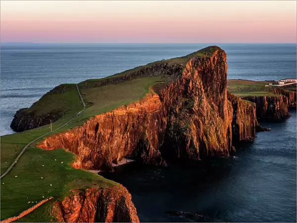 Neist Point at sunset, Isle of Skye, Inner Hebrides, Scotland, United Kingdom, Europe