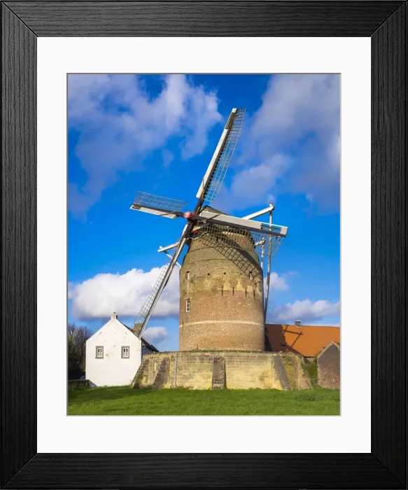 Framed Print : Tower Mill of Gronsveld (Torenmolen van Gronsfeld) windmill, Vroendaal, Mstricht