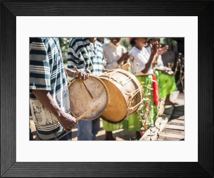 Framed Print : Drums and traditional music at Ambohimahasoa, Haute Matsiatra Region, Madagascar Central Highlands