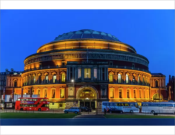 The Royal Albert Hall at night, London, England, United Kingdom, Europe