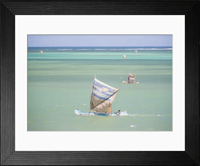 Framed Print : Fisherman fishing from a Pirogue, a traditional Madagascar sailing boat, Ifaty, Madagascar Framed Print : Fisherman fishing from a Pirogue, a traditional Madagascar sailing boat, Ifaty, Madagascar