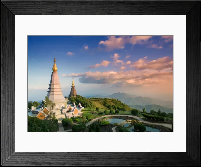 Framed Print : Temples at Doi Inthanon, the highest peak in Thailand, Chiang Mai Province, Thailand Framed Print : Temples at Doi Inthanon, the highest peak in Thailand, Chiang Mai Province, Thailand