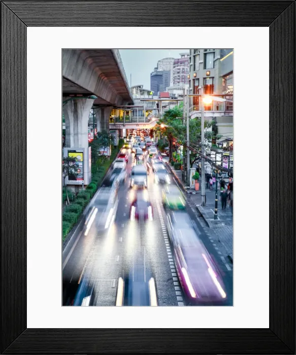 Framed Print : Sukhumvit Road traffic in rush hour, Bangkok, Thailand, Southeast Asia, Asia Framed Print : Sukhumvit Road traffic in rush hour, Bangkok, Thailand, Southeast Asia, Asia